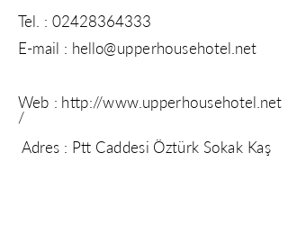 Upper House Boutique Hotel iletiim bilgileri
